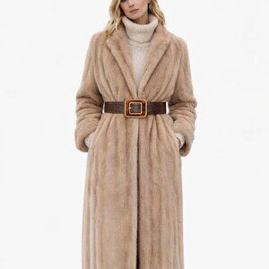 Vintage mink coat, blonde colour, knee length, fur in excellent condition.